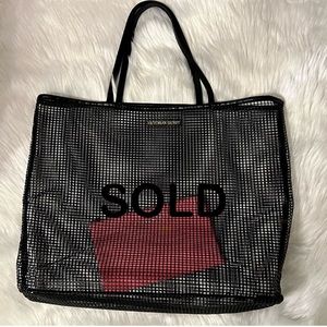 Victoria’s Secret XL Plastic Mesh Beach/Tote Bag&Small Victoria’s Secret Wet Bag
